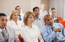 Group of people at a seminar.