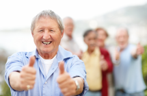 Man giving thumbs up sign